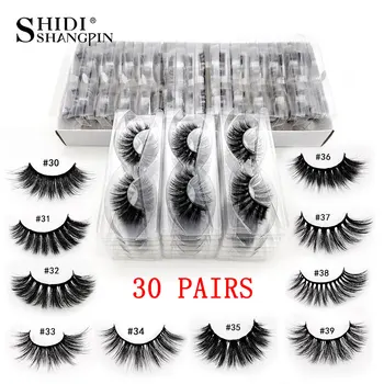 

Wholesale 30 lots 3d mink lashes false eyelashes 30 pairs fluffy wispy fake lashes natural soft makeups lashes extension in bulk