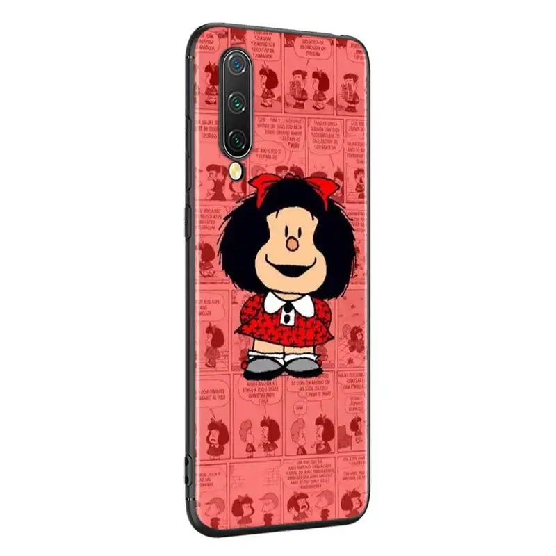 Черный силиконовый чехол с милым мультипликационным принтом Mafalda для Xiaomi Mi A3 A2 A1 5X6X6 8 9 Lite 9SE CC9 F1 9T 9TPro Play чехол для телефона - Цвет: Style 04