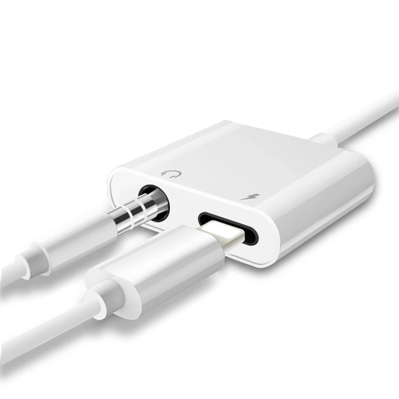 2 в 1 адаптер Освещение 3,5 мм разъем+ 8-контактный разъем для iPhone 7 8 Plus X XS Max XR портативный зарядный кабель для телефона конвертер