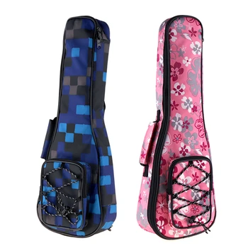 

21 Inch Colorful Ukulele Bag 10mm Cotton Soft Case Gig Bag Mini Guitar Ukelele Backpack Blue / Pink 2 Colors Optional