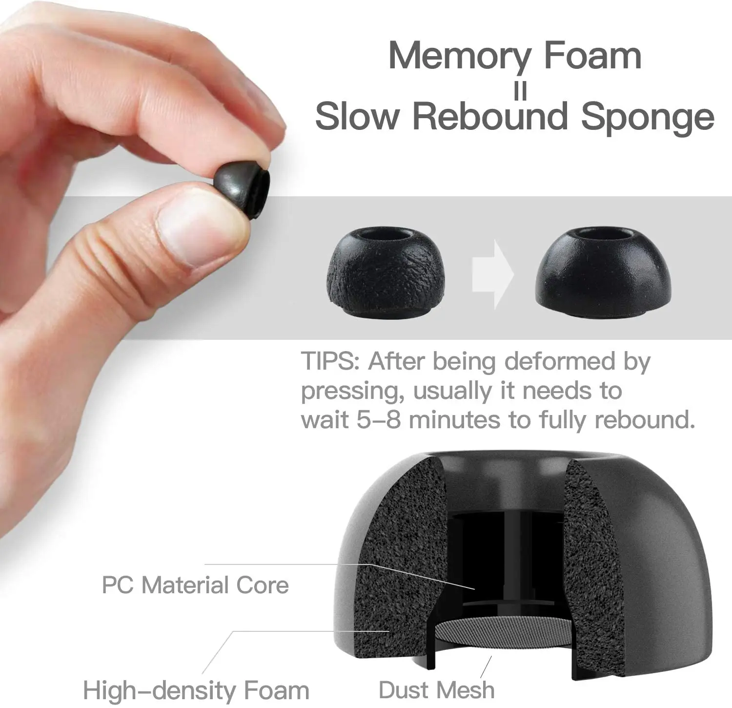 Dicas para Airpods Fone de Ouvido Cancelamento de Ruído Pares Memória Espuma Orelha Pro Acessórios Airpods Earplug Substituição Eartip 6 1:1 - Image 3