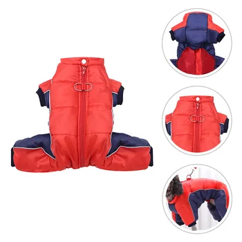 

1Pc Pet Dogs Thicken Winter Coat Waterproof Warm Jacket (Red and Blue)