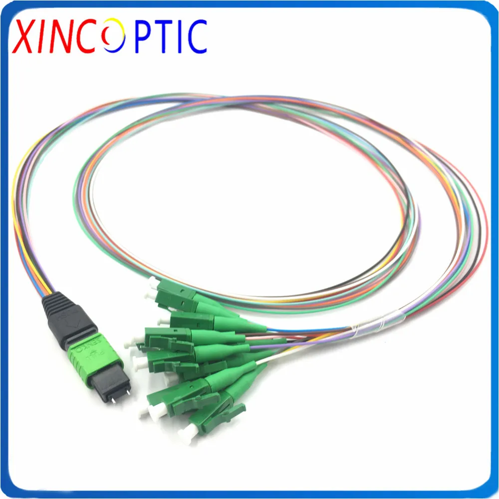 

12Core,12F MPOAPC Male M to 12LC/SC/ST/FCAPC 0.9mm 0.5/1M Low Loss Harness and Fan-out Fiber Optic Pigtail Trunk Cable Jumper