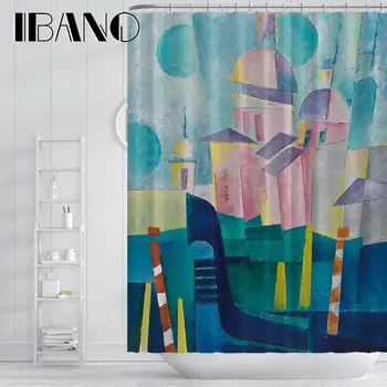 

IBANO Shower Curtain Waterproof Polyester Fabric Bath Curtain For The Bathroom With 12 pcs Hooks New Design Hot Sale