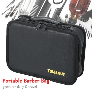 

1PC Barber Bag Travel Storage Bag Barber Accessories Cosmetology Supplies Salon Tools Organizer Hair Salon Equipment PU Leather