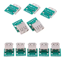 5 pièces/lot Type un USB femelle pour tremper 2.54mm PCB connecteur USB carte PCB connecteurs en gros