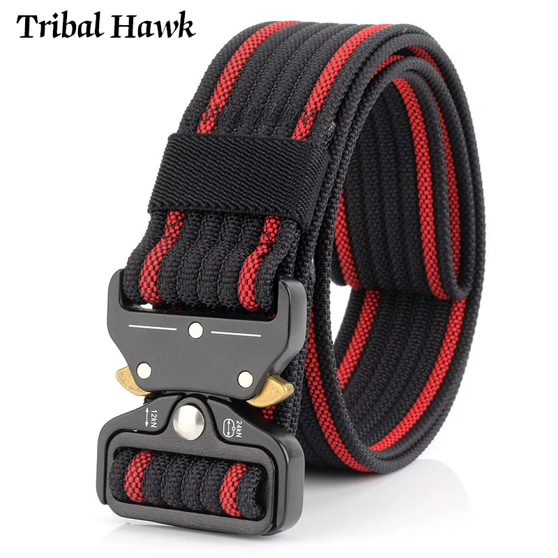 

Men's Belt Military Tactical Nylon Survival Waist Belt Army SWAT Combat Carry Equipment Training Casual Jeans Black Belt