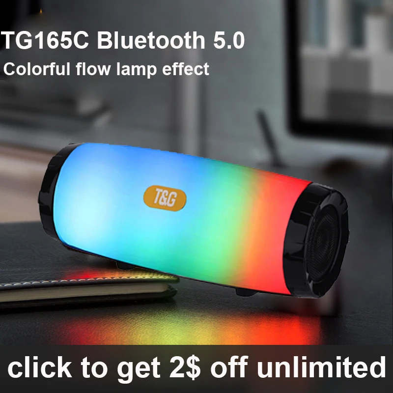 TG165C Music Speaker Center Bluetooth Speaker Powerful HIFI Stereo For Mobile Phone PC Computer with LED Light Home Theater