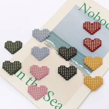 

Acrylic hit color wave point mosaic love peach heart ear nail patch diy handmade jewelry accessory material
