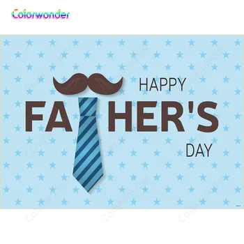 

Happy Father's Day Photography Backdrop Blue Tie Personalized Photographic Backgrounds For Photo Studio Vinyl