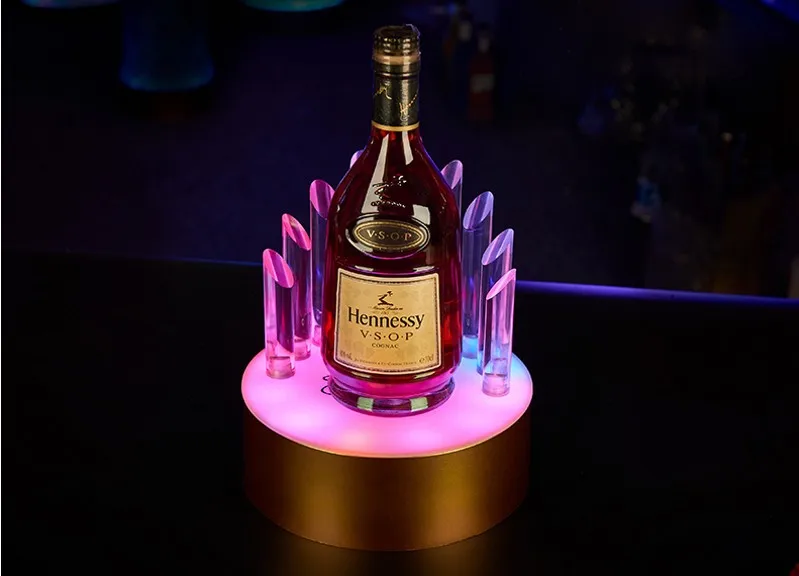 Creative rechargeable LED Luminous Beer Wine Bottle Holder Glowing Champagne Cocktail Drinkware Holder for bar disco party decor