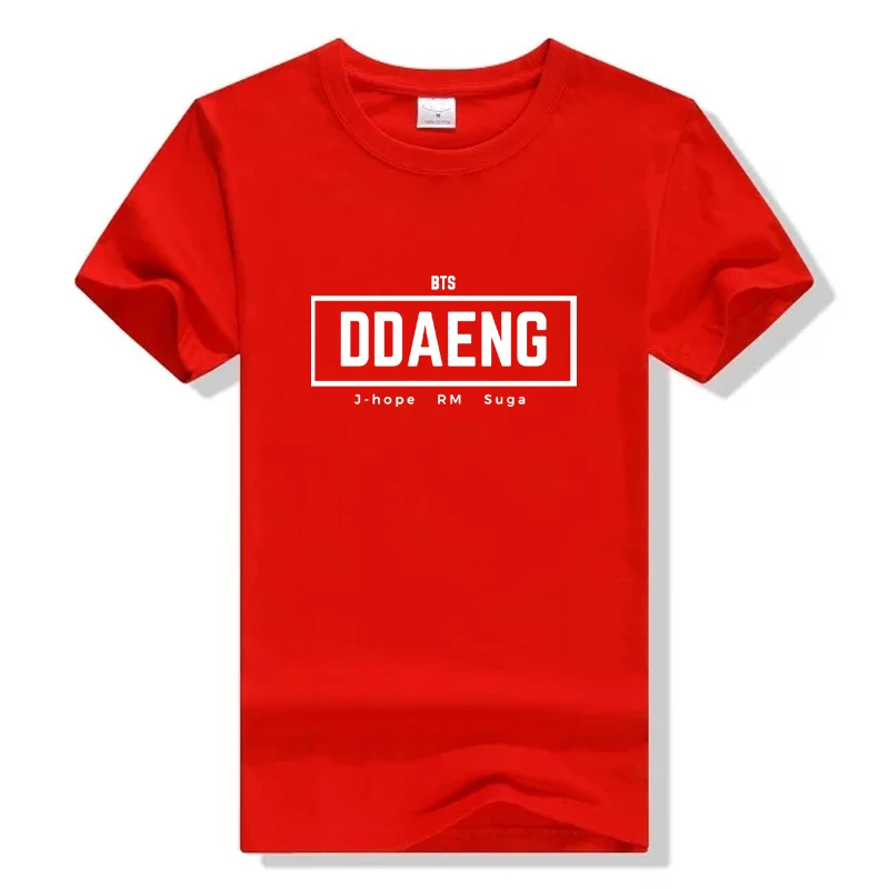 Red Футболка HJN DDAENG Frame 1-800-Seesaw Suga, корейская модная футболка, Epiphany Idol Taehyung JUNGKOOK Jimin Jhope RM Jin - Цвет: Red