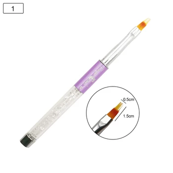

1pcs White Art Nail Brush Nail Art Tool Rhinestone Decoration Acrylic Gel Nail Brush For Drawing Artistic Patterns Manicure