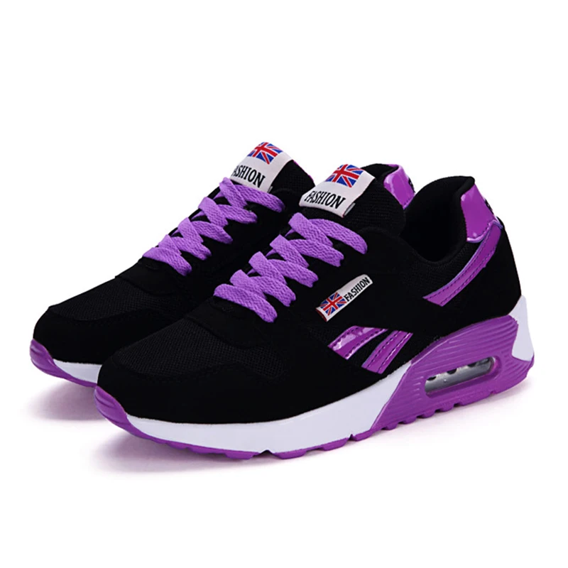 Женские кроссовки; шикарная повседневная обувь; Женская Удобная дышащая обувь, визуально увеличивающая рост; женская обувь на платформе; Chaussure Femme tenis feminino - Цвет: Фиолетовый