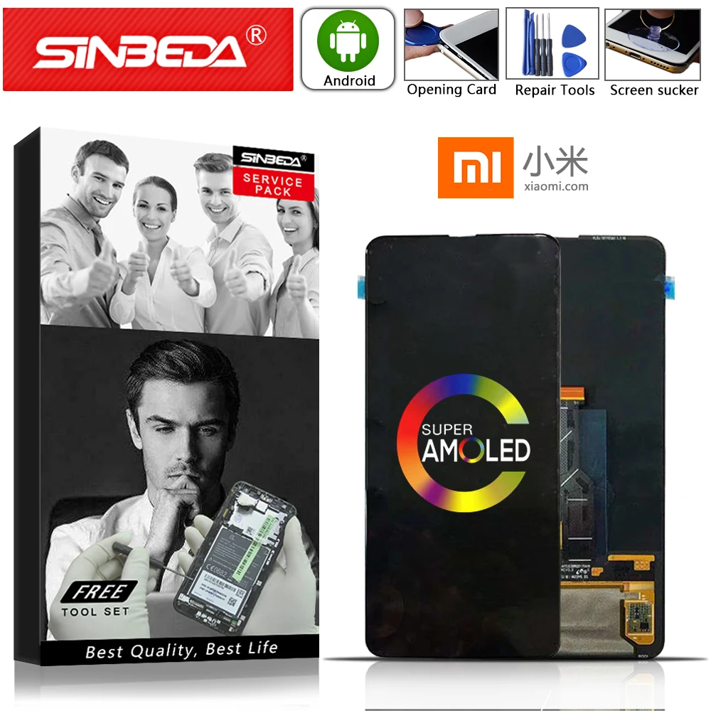 

Sinbeda 6.39"Original For Xiaomi Mi Mix 3 LCD Display Touch Panel Screen Digitizer Replacement For Mi Mix 3 Full LCD with Frame