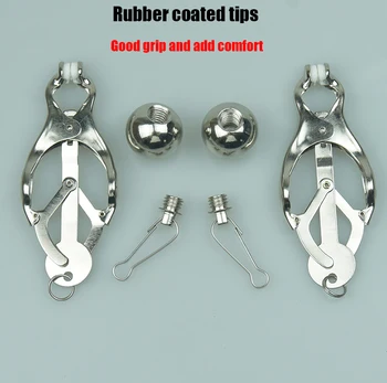 Stainless Steel Nipple Clamps with Ball Weights,Clitoris Labia Pincher,BDSM Bondage Gear,Sex Toys For Couples 3