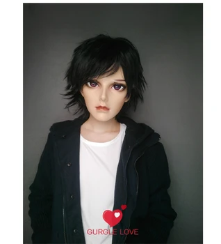 شراء (جديد-46) قناع ذكر أنثى واقعية سيليكون أقنعة هالوين حفلة BJD دمية Crossdress اليابان كيجورومي قناع أنيمي تأثيري