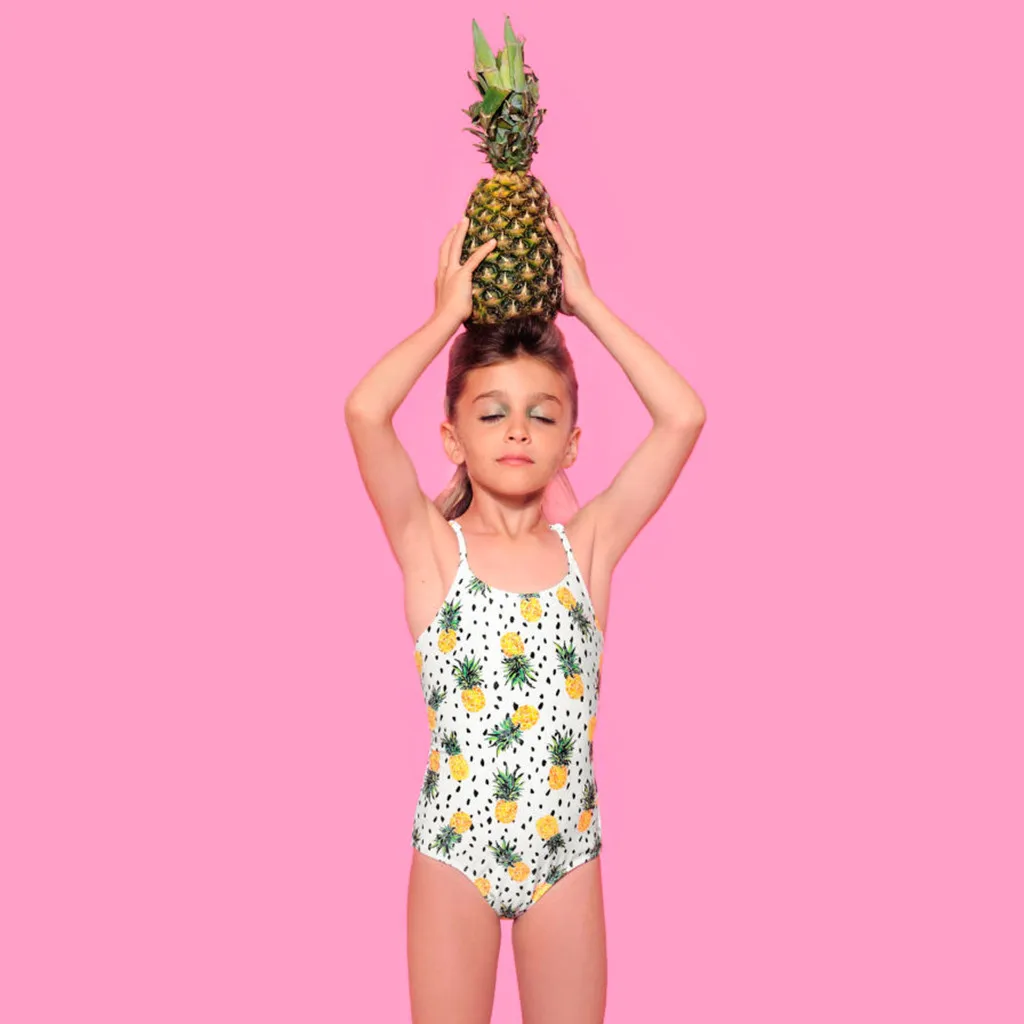 

TELOTUNY Summer new Swimsuit beach Girl swimsuit princess One Piece Swimsuit Pineapple Ruffle Swimwear Bathing Suit L0110