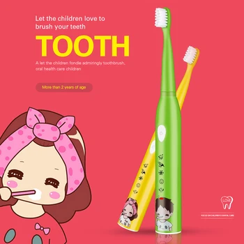 

5 Modes Children Sonic Electric Toothbrush USB Rechargeable Cartoon Pattern for Kids Teeth Tooth Brush with 4 Replacement Heads