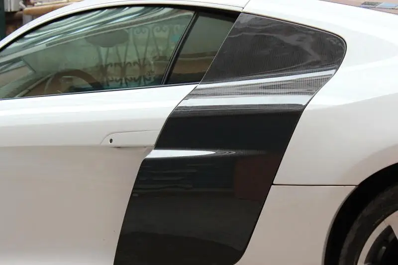 R8 V8 1 пара двухсторонняя Боковая дверь из углеродного волокна Боковая панель лезвие боковое Совок боковое лезвие для Audi R8 V8 V10 2 двери 2008-15