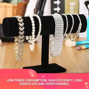 

Black Flannelette Bracelet Chain Watch T-Bar Rack Jewelry Hard Display Stand Holder Jewelry Organizer Hard Display Stand
