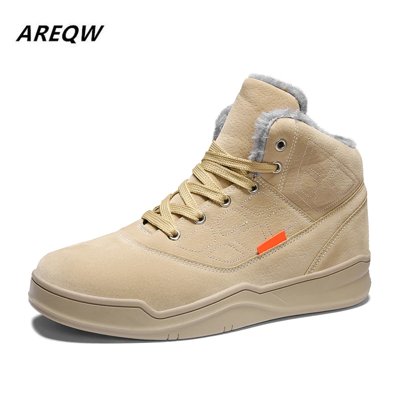 

2019 Men's Autumn and Winter Snow Boots Ladies Warm Plus Velvet Cotton Shoes Non-slip Flat Martin Boots Men's Boots