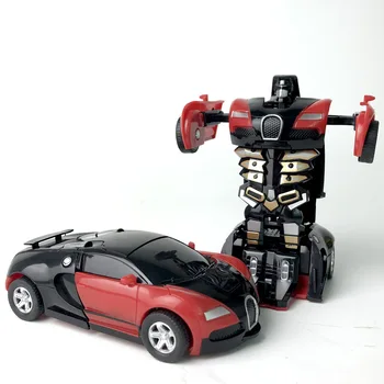 

2 IN 1 Deformation Robot Car Model Plastic Mini Transformation Robots Toy for Boys One Step Impact Vehicles Cars Children Toys