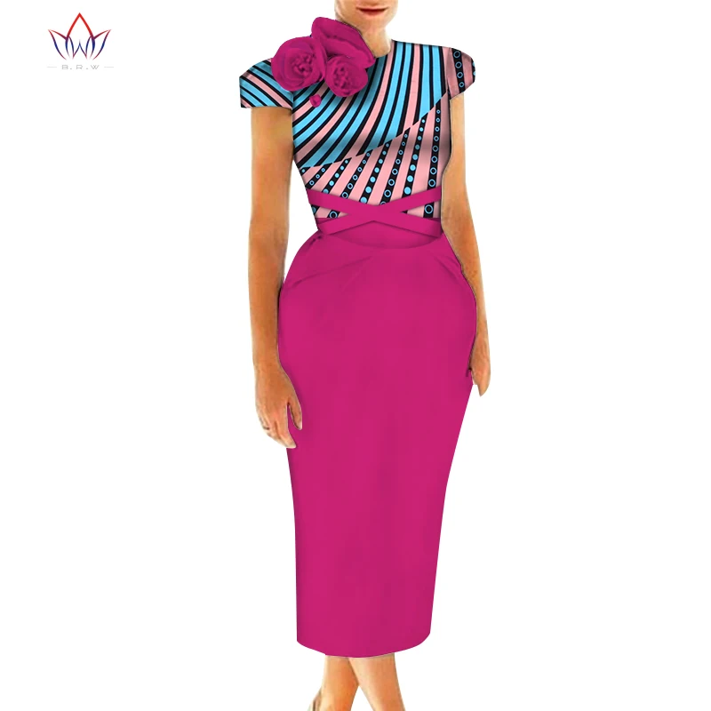 Vestidos африканские женские платья 2019 Новая мода 3 роза на плече африканская одежда Дашики Плюс Размер Сексуальные вечерние платья WY5239