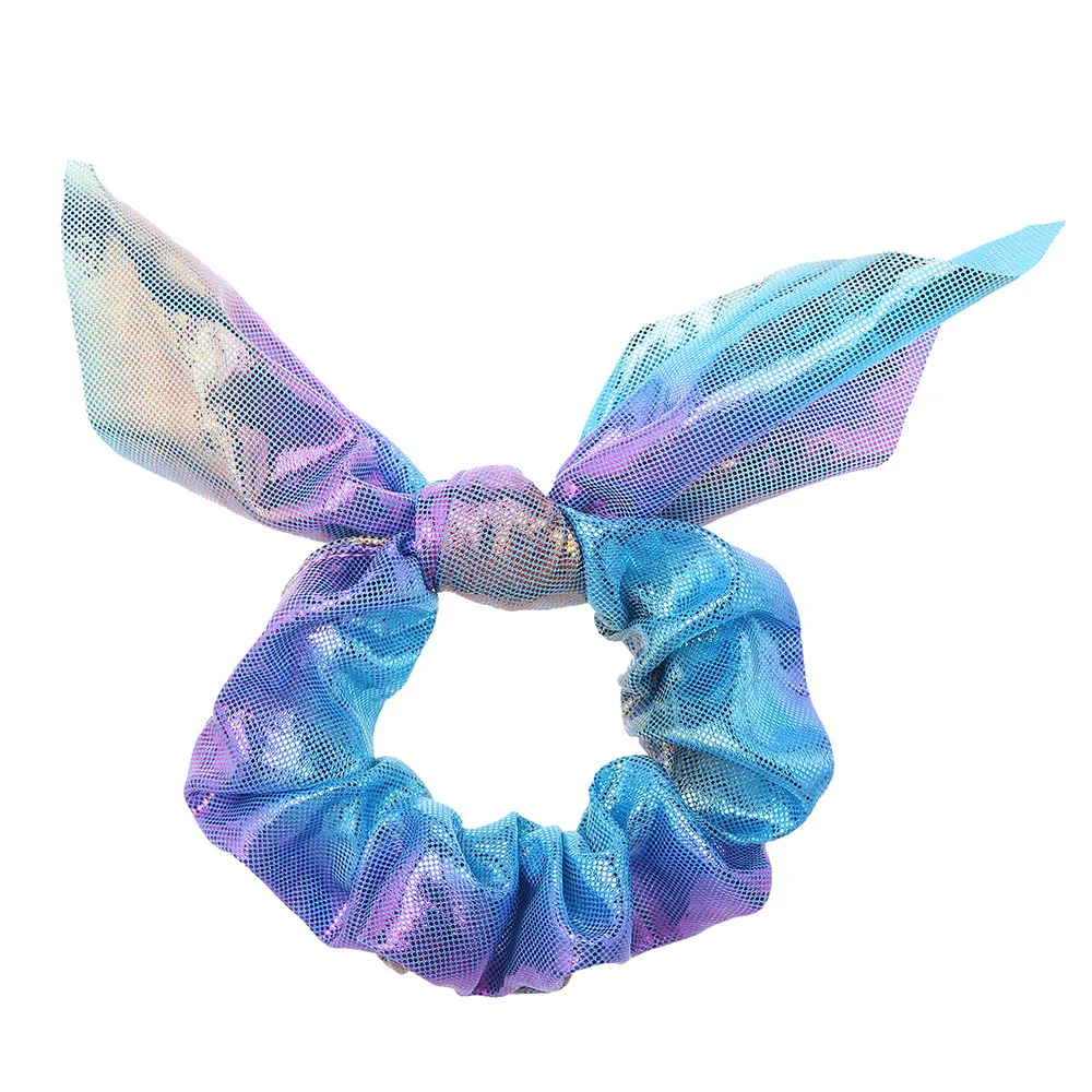 Hot- selling hot- gold rabbit ears small ribbon gradient laser simple European and American fashion small intestine circle 10