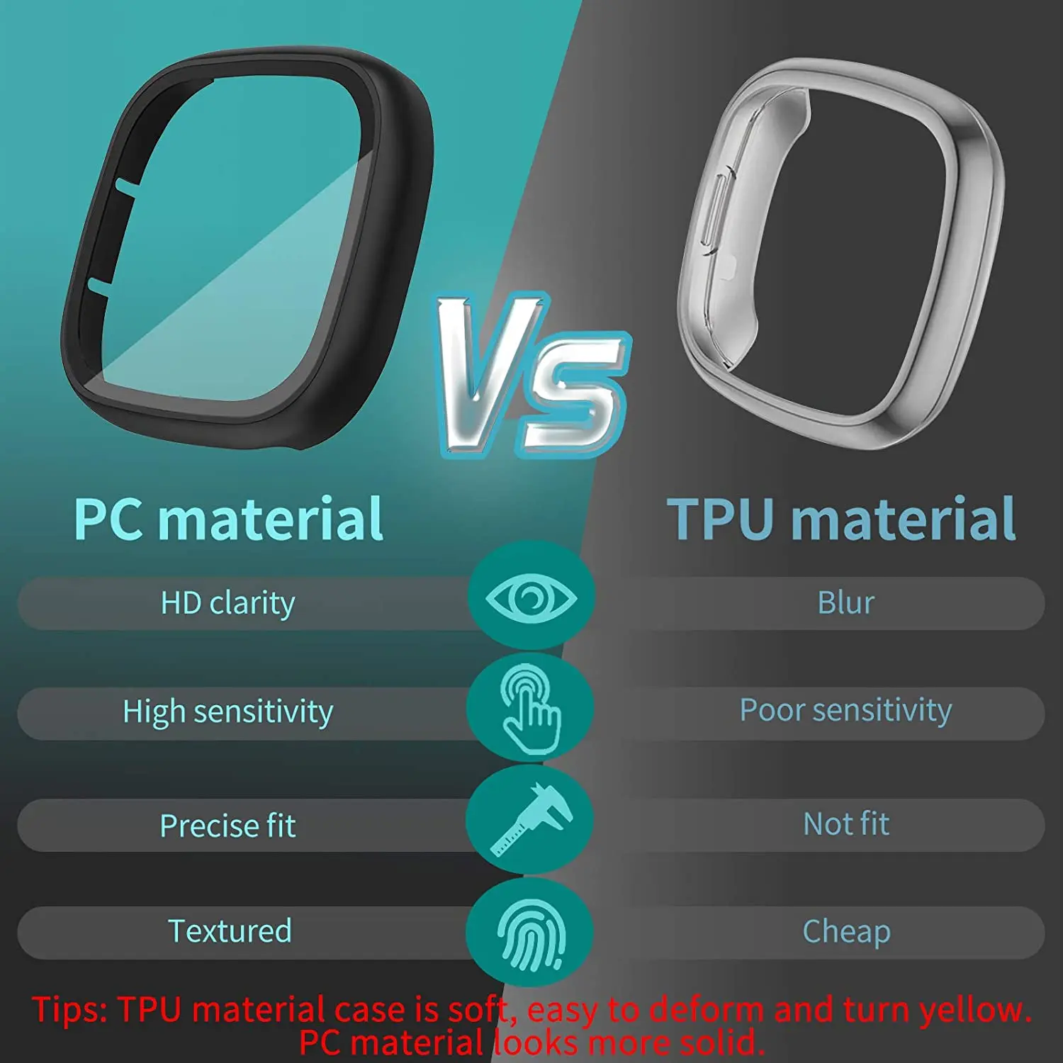 Ultra-Thin Glass Screen Protector Compatible With Fitbit Versa 3/Sense Soft Protective Case All-Around Full Cover Bumper Shell Ultra-Thin Glass Screen Protector Compatible With Fitbit Versa 3/Sense Soft Protective Case All-Around Full Cover Bumper Shell