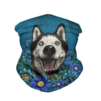 

HYCOOL Cycling Wind-proof Magic Headband Floral Dog Husky Print Outdoor Sport Hiking Balaclava Fashion Headwear Neck Scarf Masks