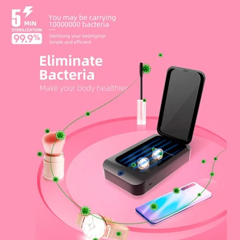 

Cell Phone Sanitizer UV Smartphone Sterilizer Box Ultraviolet Sanitizer Box Disinfector For Cellphone Toothbrush Salon Tools