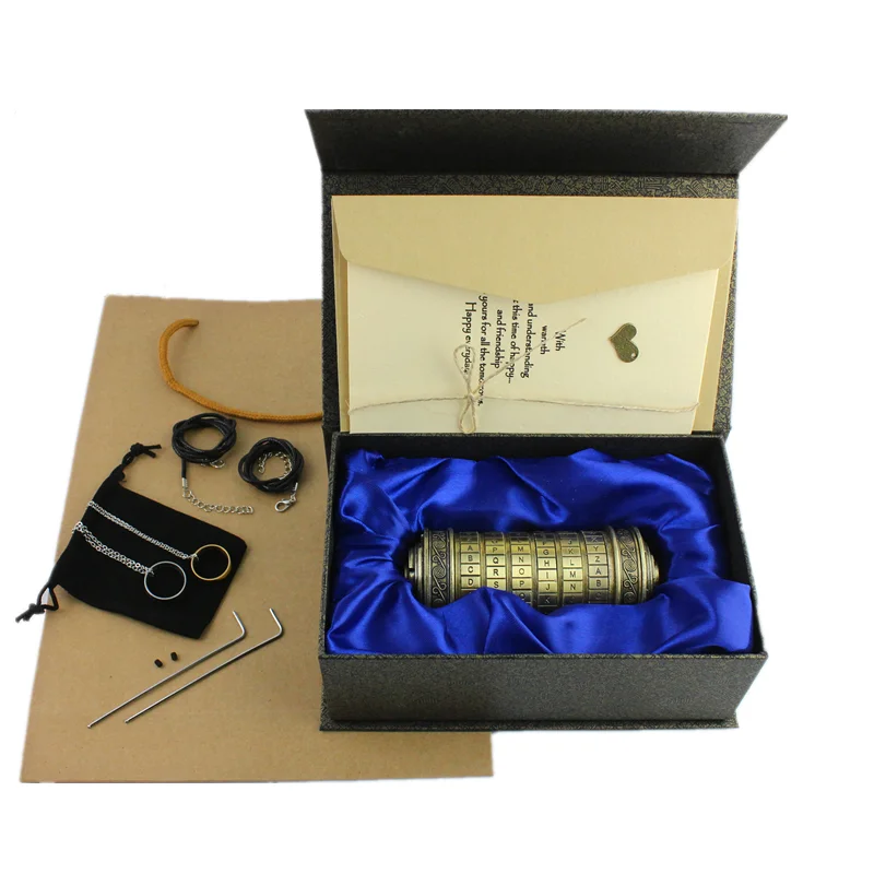 A-Gift Package Леonardo da Vinci код игрушки металлические замки-криптекс головоломка свадебные подарки Романтический День Святого Валентина письмо пароль Escape Camera - Цвет: A-Gift Package