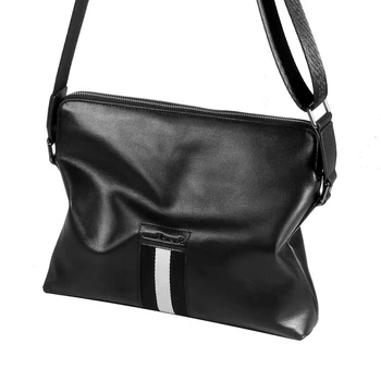

Men fashion casual handbag business slung shoulder bag 100% leather leather