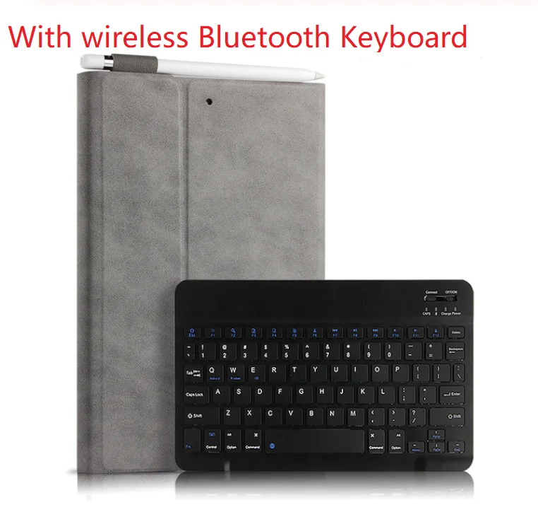 Black keyboard Чехол для Ipad 9,7 Ipad 5 6 Air 1 Air 2 9," планшет, защитная Беспроводная Bluetooth клавиатура, полиуретановая подставка, чехол+ ручка - Цвет: Black keyboard