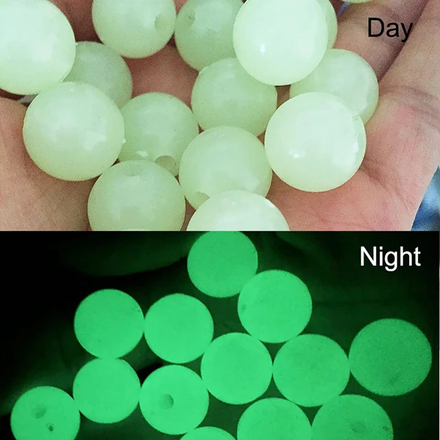 100pcs/Bag Luminous Fishing Beads Stopper Glow Tool Hard Rubber Sinking  Glow Fishing Beads Fishing Rig Tube Sleeve Accessories