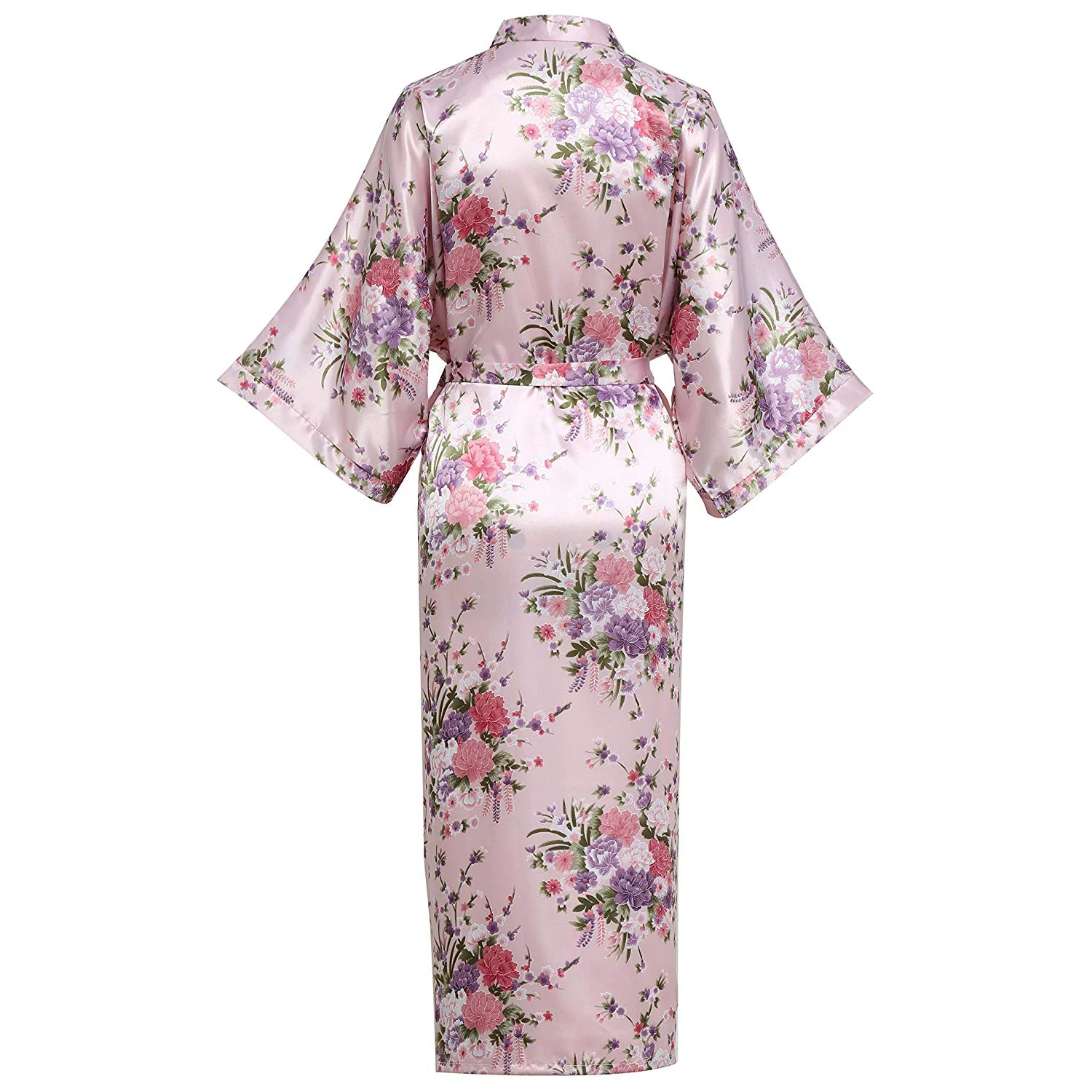Chinese Women Pink Bride Bridesmaid Wedding Robe Long Rayon Bathrobe Kimono Gown Sexy Lingerie Sleepwear Flower Plus Size 3XL