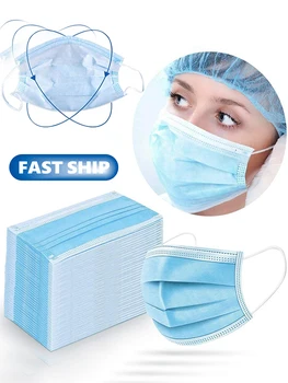 

50pcs 3 Layer Mask dust protection Masks Disposable Face Masks Disposable Dust Filter Safety Anti-Virus Mask Mouth Mask