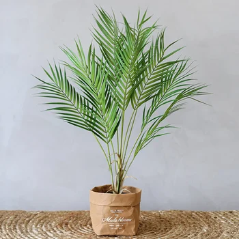 

90cm Large Artificial Palm Tree Fake Monstera Plants Tropical Palm Leaves Plastic Leafs For Home Office Garden Decoration