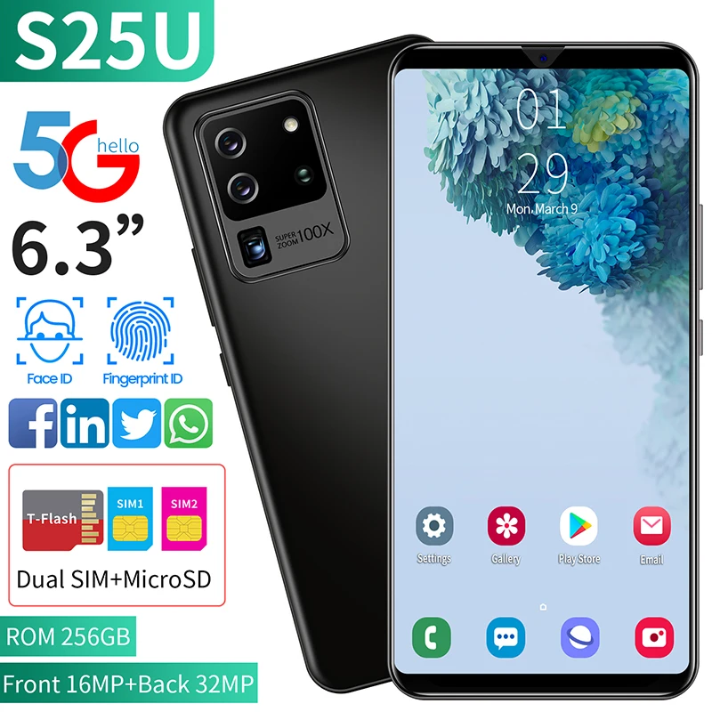 Global S25U Smartphone Face ID 8-core 256 GB