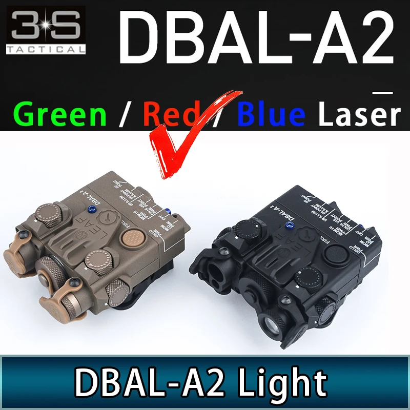 US $86.73 Tactical Airsoft Weapon Flashlight DBAL A2 Red Laser IR Laser White Light Strobe Version DBALA2 Scout Light For 20mm Rail