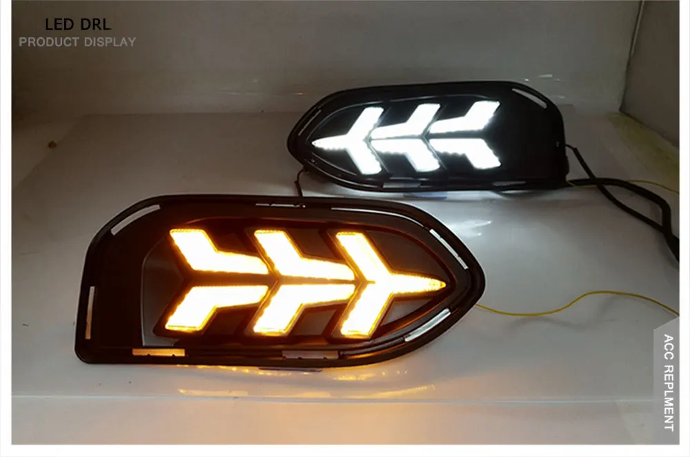 Светодиодный дневные ходовые огни для Honda Fit- высокая яркость светодиодный DRL направляющий светодиодный противотуманный светильник с поворотным сигналом светильник