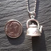 Antique Silver Color Teapot Charm Necklace, Minimalist Tea Time Jewelry 2
