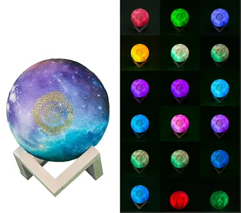 

Quran Bluetooth Speakers 16 Colors 3D Printing Moon Lamp With Remote Control Starry Night Lamp Colorful Moonlight Speaker lamp