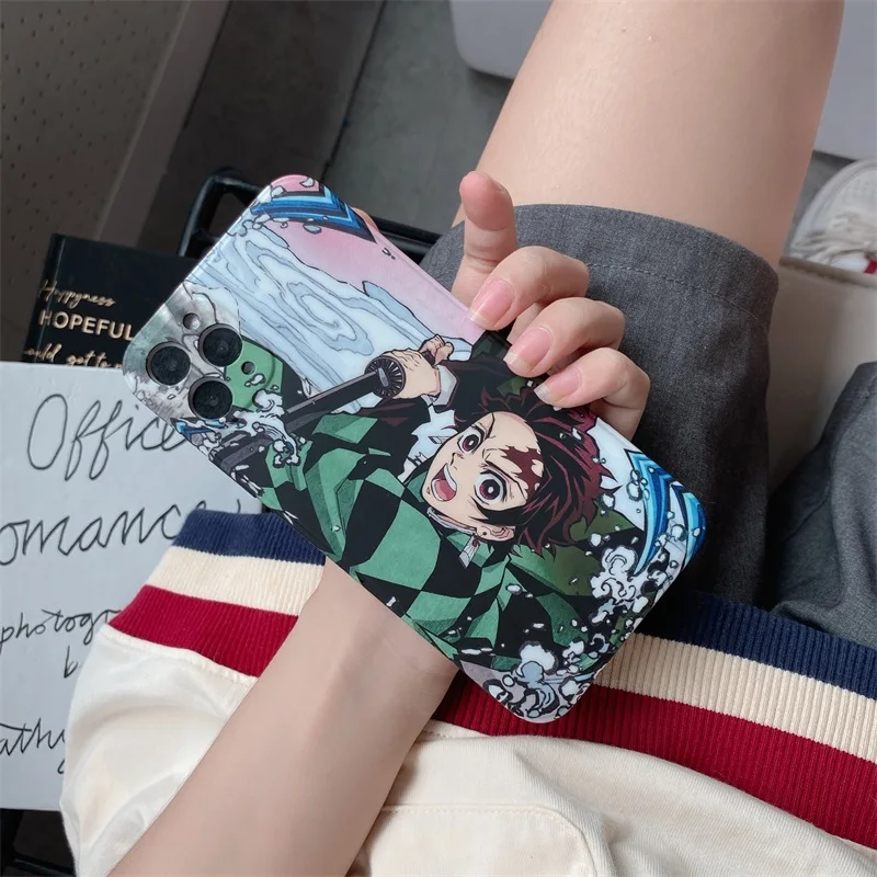 Cute Japan Demon Slayer Case For Iphone 11 12 13 Pro 7 8Plus X XR XS Max Phone Cases Anime Kimetsu No Yaiba Soft TPU Cover Coque iphone 13 pro max case clear