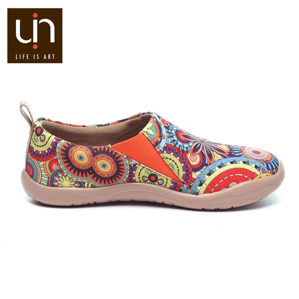 Preise UIN Blossom Design Bunte Kunst Gemalt Leinwand Loafers für Frauen Breite Füße Komfort Schuhe Damen Outdoor Weiche Sneaker Leichte
