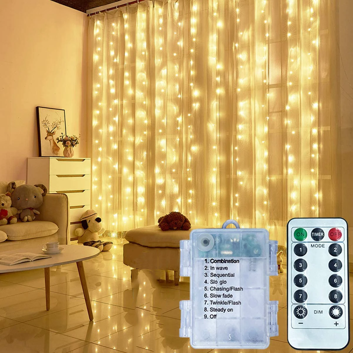 Remote Led String Lights Curtain Usb Battery Fairy Lights Garland Led Wedding Pa 