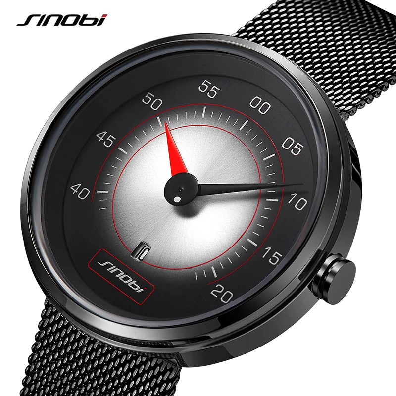 

SINOBI Quartz Watches Men Wristwatches Simple Top Brand Luxury Clock Male Business Black Mens Wrist Watch relogio masculino 2018