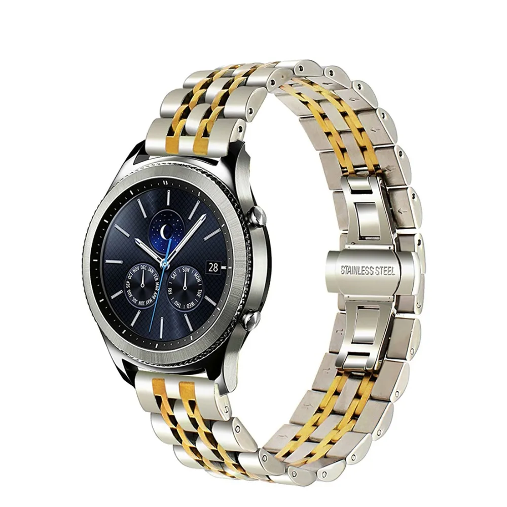 Ремешок из нержавеющей стали для samsung galaxy watch 46 мм/gear S3 Frontier/Classic R760/R770 Huami band bracelet watch band