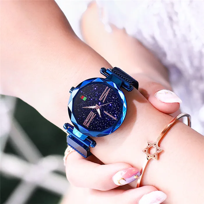 Reloj Mujer, женские часы ONTHEEDGE, женские часы, брендовые, роскошный подарок для женщин, сетчатый стальной ремешок, наручные часы, модные женские часы - Цвет: blue
